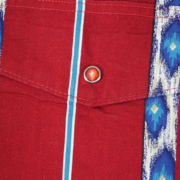 EUC Wrangler Western Shirts TRIBAL STRIPED WESTERN SHIRT Snaps Men's Size XL ANB - Picture 4 of 5
